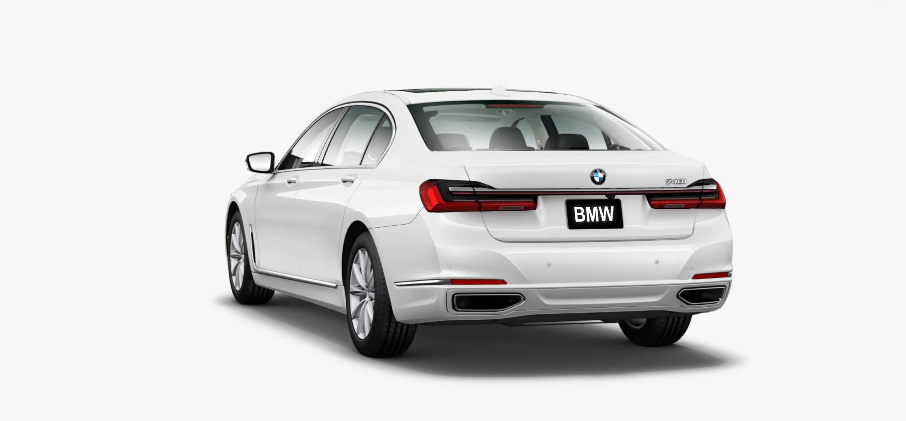 2020 BMW 740i Sedan Back Exterior White Picture 2020 BMW 740i Sedan Back Exterior White Picture